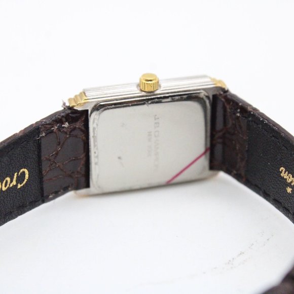 J.B Champion Watch Womens Gold Tone Stainless Steel Crocodile Black Band - Picture 8 of 10